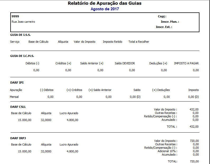 Escrita Fiscal - Grupo Módulos