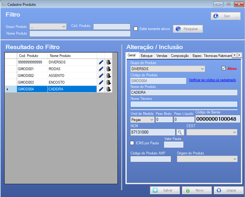 ERP - Grupo Módulos